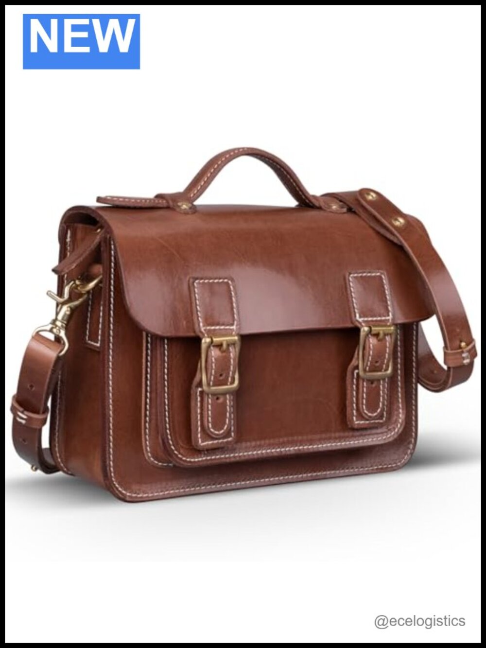 Genuine Leather Crossbody Satchel Handmade Full Grain Vegetable Tanned Handbag